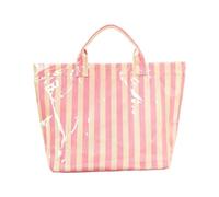 Striped Handbag - PVC Tote Bag | Large Capacity Travel Shoulder Bag | Glossy Striped Design, Lightweight Carry Style, geräumige Aufbewahrung, für Shopping Travel & Daily Use