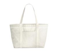 Westford Mill Striped Organic Cotton Shopper Tasche Shopper Einkaufstasche Strandtasche Badtasche Natur/Grau