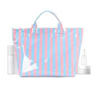 Striped Tote Bag, Waterproof Handbag, 17.32x12.2x4.92 Inches Large Capacity Carryall with Glossy Finish, Travel Shoulder Bag, Stylish Design with Simple Look, Women Fashion for Daily Use