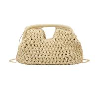 Stroh-Clutch für Damen - modische, gewebte tragbare Handtasche, elegante Sommer- -Geldbörse, leichte Urlaub-Tragetasche, stilvolle Abend-Clutch, Boho-inspiriertes Handzubehör, perfekt für die