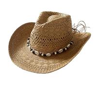 Stroh-Cowboyhut, aufrollbare Cowgirl-Hüte mit breiter Krempe, atmungsaktiver Sonnenschutz, Western-Strandhut für den Sommer-Strandurlaub