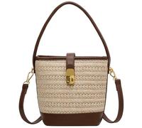 Stroh-Strandtaschen für Damen, Rattan-Geldbörse, Sommer, Stroh, Umhängetasche, Bast, Handtasche, Geldbörse, Umhängetasche, kleine Eimertasche 2024