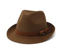 Strohhut Herren Panamahut Cowboyhut Stroh Sommerhut Westernhut Faltbarer Panamahut mit Kinnriemen Breite Krempe Sonnenhut Anti-UV Sonnenschutz Strandhut Sommerhut Strohkappe