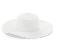 Strohhut LASCANA "Sonnenhut", Damen, weiß, Stroh, unifarben, Hüte Strohhut, Hut mit breiter Krempe, Sommerhut, Kopfbedeckung VEGAN (87797129-0) weiß