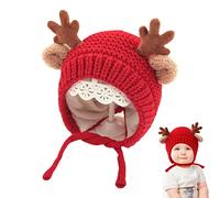 Stronrive Baby Kinder Winter Warme Mützen, Niedliche Strickmütze, Neugeborenes Baby Geweihmütze, Weiche Baumwoll Wollmütze, Säuglings Fleece Mützen, Babymütze Für 0 12 Monate