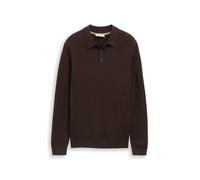 Polokragenpullover TOM TAILOR, Herren, Gr. XXL, schwarz chocolate braun melange, Strick, Obermaterial: 100% Baumwolle, unifarben, regular fit hüftbedeckend, Rundhals, Bündchen, Pullover, unifarben / R