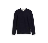Tom Tailor - Strickpullover mit Strukturmix navy melange multi neps - Gr. - XXL