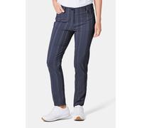 Struktur-Hose LOUISA in Streifen-Optik blau 48 lang