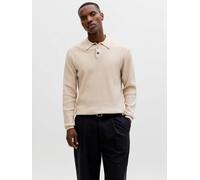 Strukturiert Gestricktes Polo L Beige