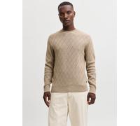Strukturiert Strickpullover L Braun
