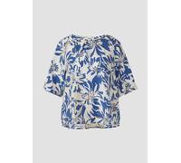 Strukturierte Bluse aus Viskosemix mit Raffung 40 creme|blau|mehrfarbig 2168772.02A1.40