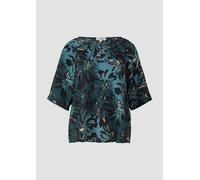 Strukturierte Bluse aus Viskosemix mit Raffung 44 Blau 2168772.69A1.44