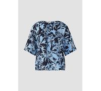 Strukturierte Bluse aus Viskosemix mit Raffung 48 blau|mehrfarbig 2168772.51A1.48