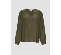 Langarmbluse S.OLIVER Gr. 44, grün (deep khaki) Damen Blusen (47765966-44) deep khaki