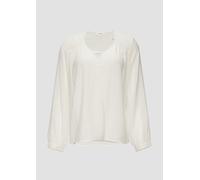 Strukturierte Bluse aus Viskosemix mit Smok Details 48 creme