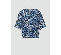 Strukturierte Bluse im O-Shape mit Raffdetails 34 blau|mehrfarbig 2149311.50A5.34