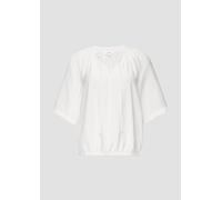 Strukturierte Bluse im O-Shape mit Raffdetails 36 creme 2149311.0210.36