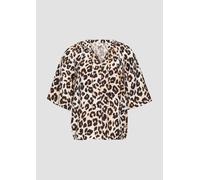 Strukturierte Bluse im O-Shape mit Raffdetails 36 creme|mehrfarbig 2149311.02A7.36