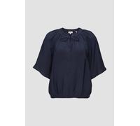 Strukturierte Bluse im O-Shape mit Raffdetails 44 blau 2149311.5959.44