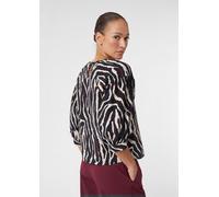 Strukturierte Bluse mit Ballon-Ärmeln beige|schwarz 42