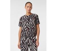 Strukturierte Bluse mit Tunnelzug beige|schwarz 38