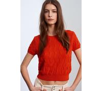 Strukturierte Ripp-Crop-Bluse Einheitsgröße