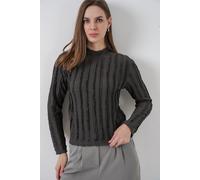 Strukturierte Slim-Fit Halbkragenbluse