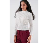 Strukturierte Slim-Fit Halbturtleneck-Bluse