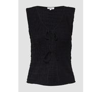 Strukturierte Slim-Fit-Weste aus Baumwollmix 32 schwarz 2166361.99U1.32