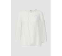 Strukturierte Viskose-Bluse mit Raff-Details 44 creme 2172694.0210.44