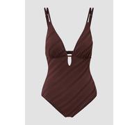 Strukturierter Badeanzug mit Schmuckperle und Cut Out 36A/B braun 6010610.118.36A_B