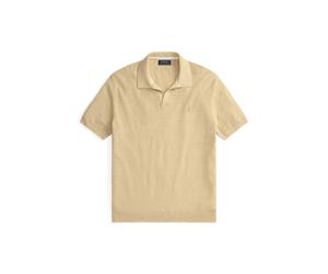 Strukturierter Baumwoll-Leinen-Pullover M Tan