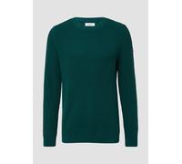 Strukturierter Baumwoll-Pullover mit Label-Patch 3XL grün 2170219.7953.3XL