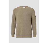 Strukturierter Baumwoll-Pullover mit Label-Patch 4XL Beige 2174093.80W0.4XL