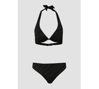 Bügel-Bikini S.OLIVER "Naila", Damen, Gr. 36, Cup E, schwarz, Microfaser, Polyamid, Strukturmuster, Bikini-Sets, mit Struktur (65608818-36) schwarz