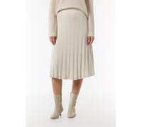 Strukturierter Feinstrickrock in Midi-Länge beige 36