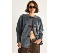 Strukturierter Gabardine-Mantel mit Knopfleiste und Jackenkragen M