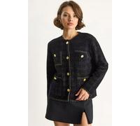 Strukturierter Jacquard-Button-Up Cardigan S/M