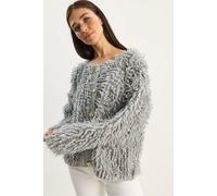 Strukturierter Knopf-Cardigan S/M