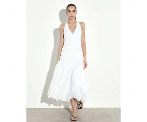 Strukturierter Panel Midi Rock mit hoher Taille, plissiert, A-Linie, weißer Rock, elegante Bürokleidung, Business Lässig Tageskleider Rock