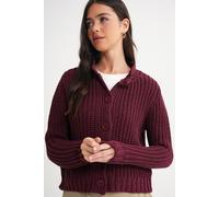 Strukturierter Rippstrick-Cardigan mit Knöpfen S/M