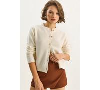 Strukturierter Rippstrick-Cardigan mit Pailletten-Details S/M