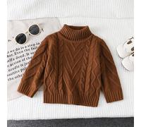 Strukturierter Rollkragenpullover mit langen Ärmeln für Kleinkind Mädchen im Herbst/Winter