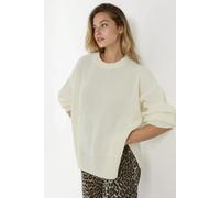 Strukturierter Rundhalsausschnitt Strickpullover M