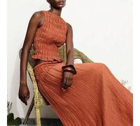 Strukturierter Stoff Volant Off-Shoulder Bluse und A-Linien Maxirock 2-teiliges Set, eleganter Damenstil