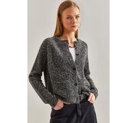 Strukturierter Strick-Cardigan mit Knopfverschluss S/M