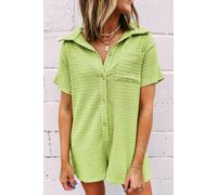 Strukturierter Strickkurzarmpullover L