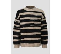 Strukturierter Strickpullover in Wolloptik XS schwarz|beige 2174218.99G0.XS