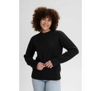 Strukturierter Strickpullover ISHANI | von MELA | Fairtrade & GOTS zertifiziert SCHWARZ L