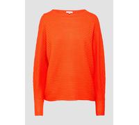 Strukturierter Strickpullover mit Fledermausärmeln 48 Orange